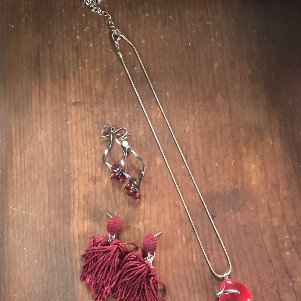 Elegant Red Jewelry Set